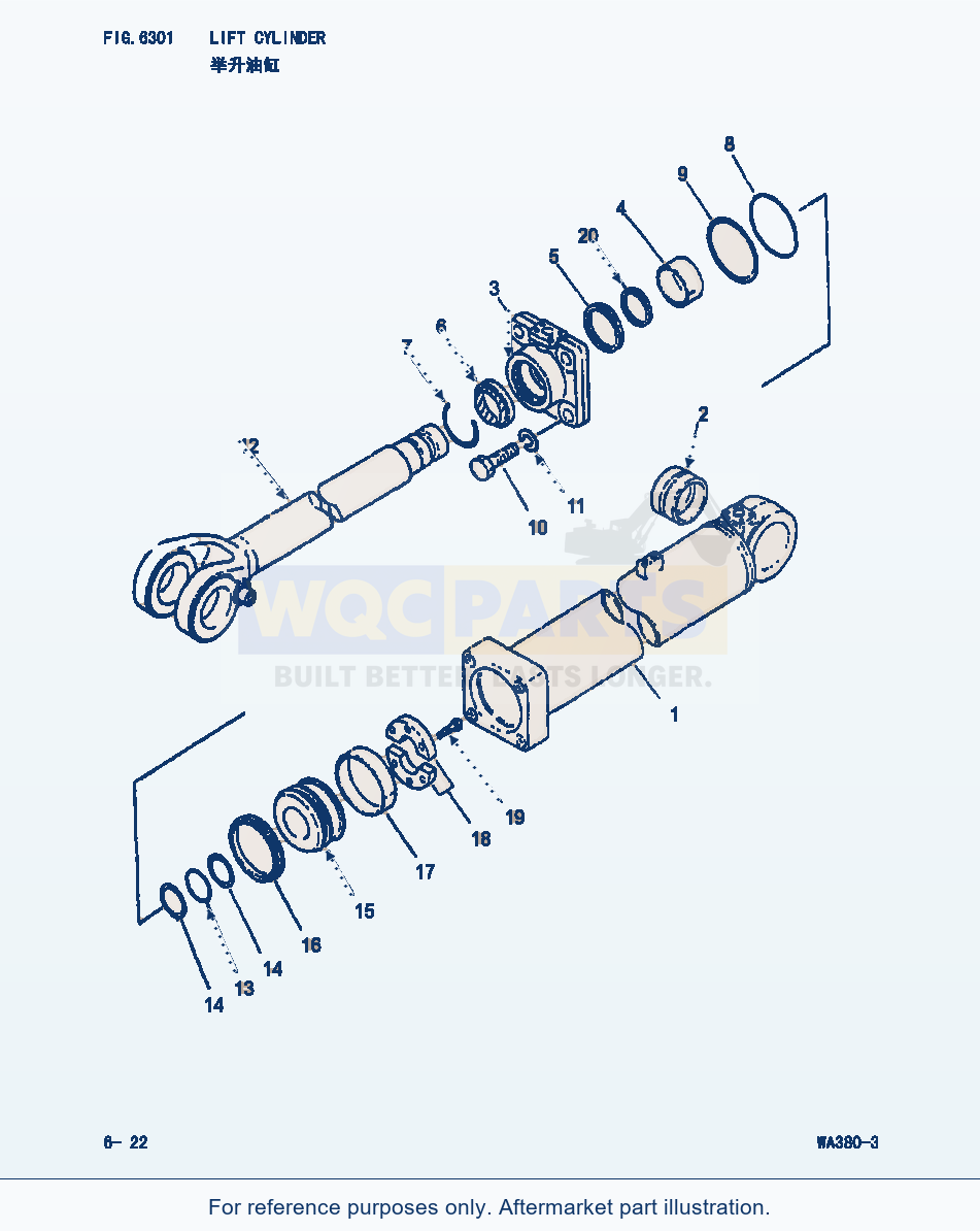 Komatsu WA380-3 Lift Cylinder (|000237) parts diagram