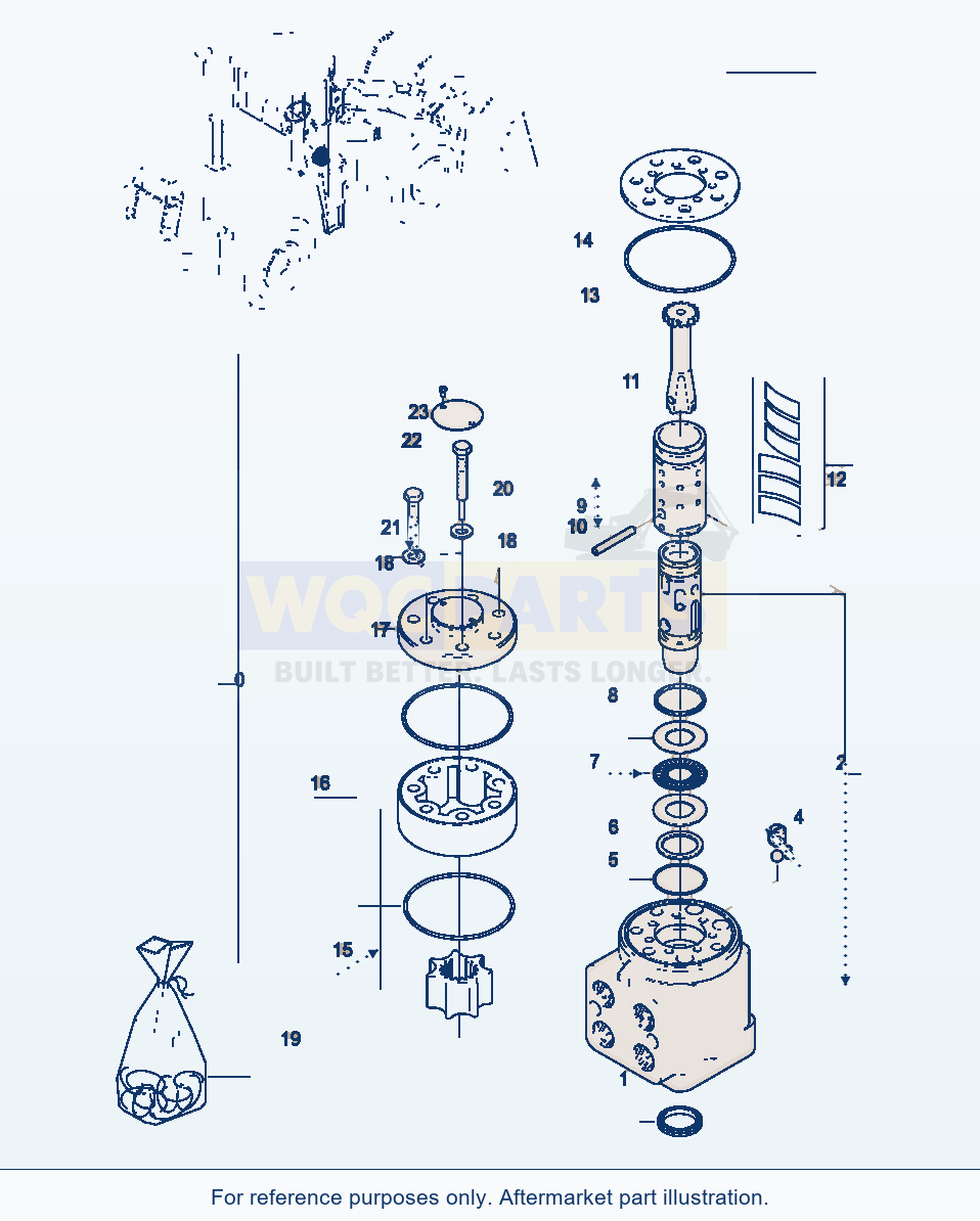 Komatsu WA380-3 Steering, Pipings — Steering Unit parts diagram