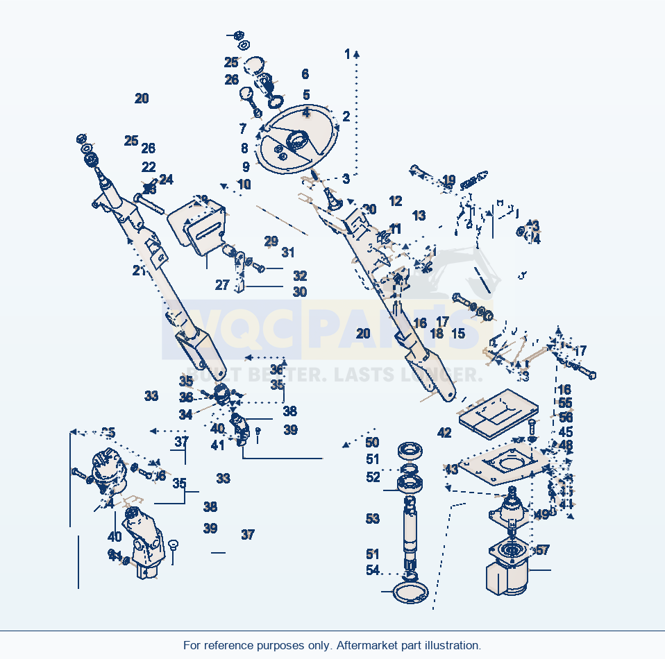 Komatsu WA380-3 Steering, Steering Mounting parts diagram