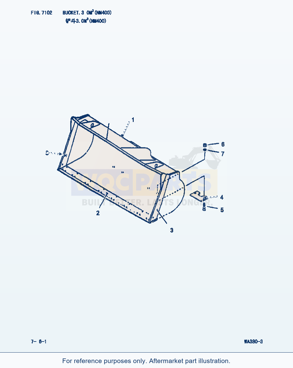 Komatsu WA380-3 Bucket 3.0m³(Nm400) (|000252) parts diagram