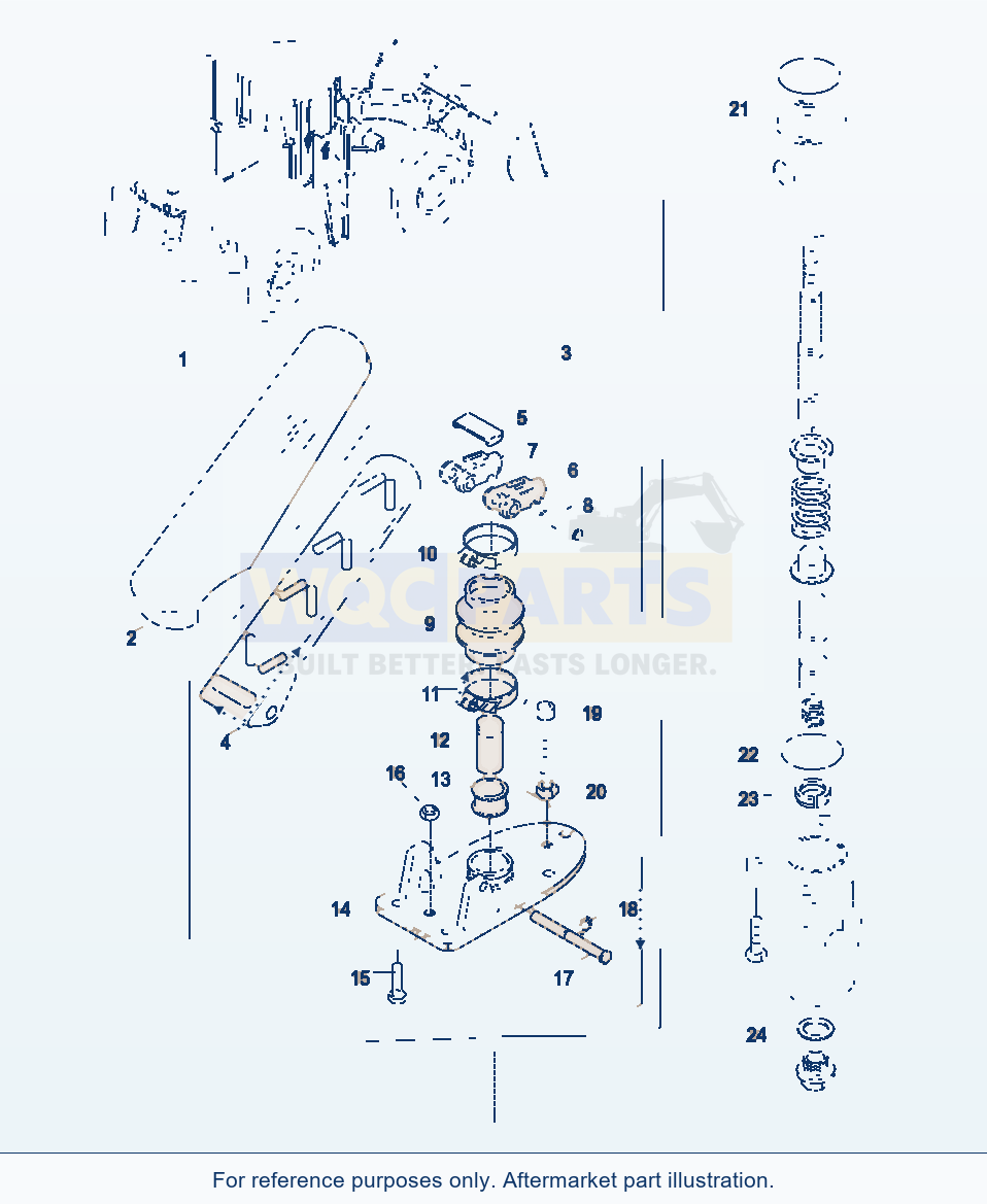 Komatsu WA380-3 Brake Piping, Rear Axle — Brake Valve, Two Ways parts diagram