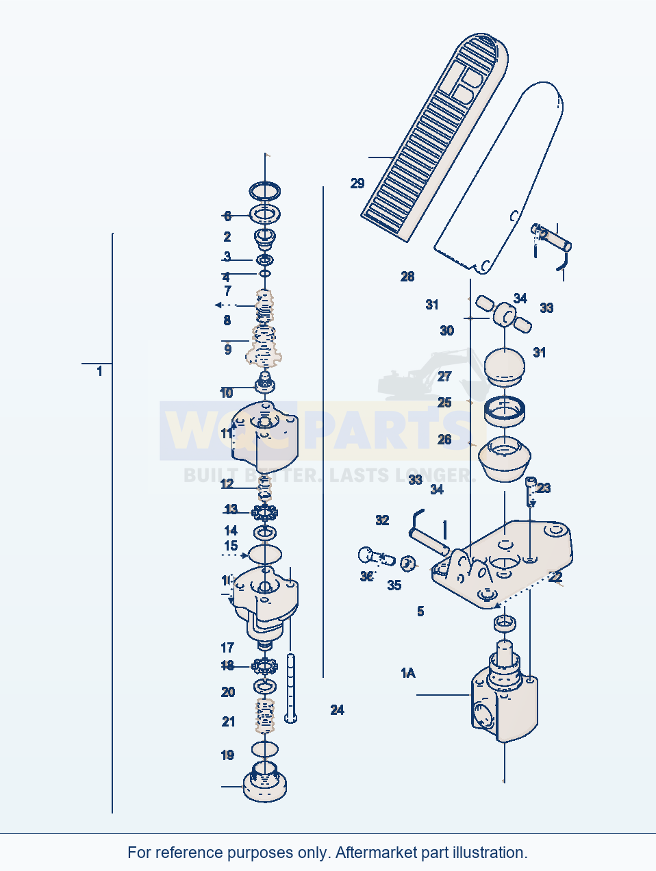 Komatsu WA380-3 Brake Valve, Two Ways parts diagram