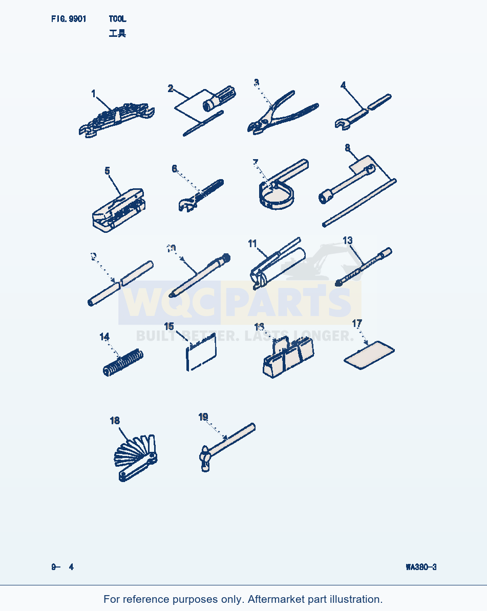 Komatsu WA380-3 Tool (|000256) parts diagram