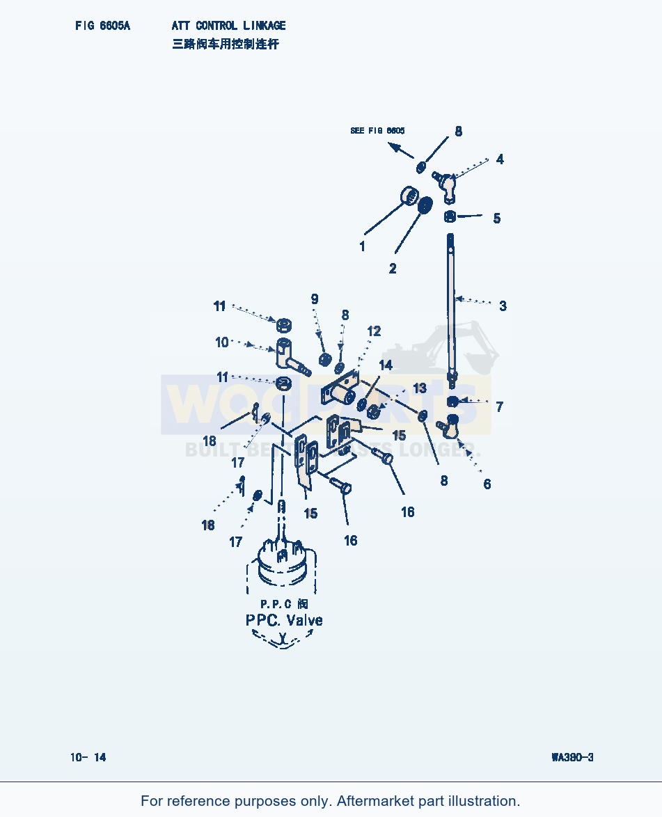 Komatsu WA380-3 Att.Control Lever (|000264) parts diagram