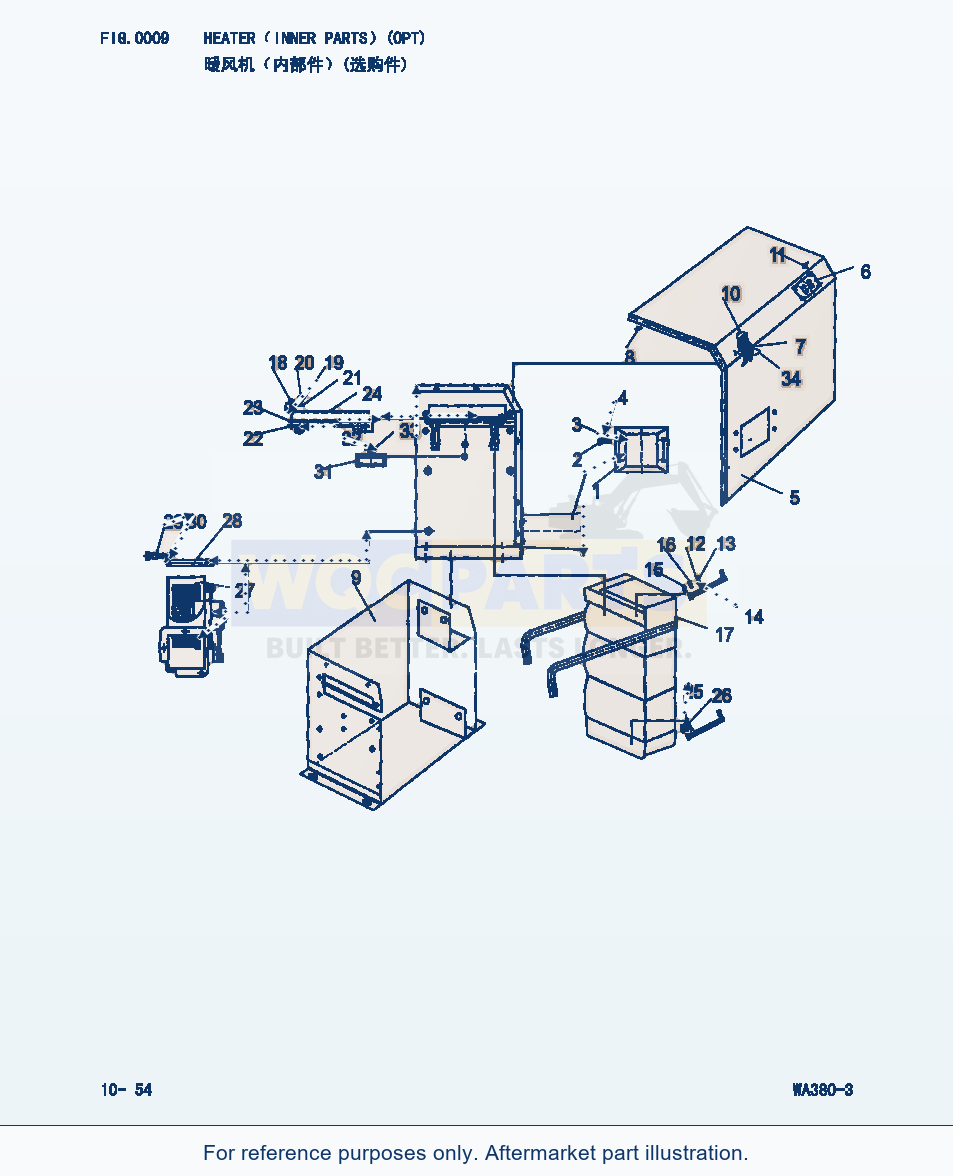 Komatsu WA380-3 Heater(Inner Parts)(Opt) (|000285) parts diagram