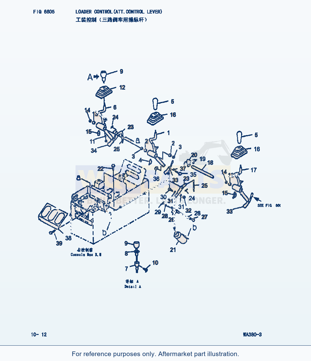 Komatsu WA380-3 Loader Control(Att.Control Lever) (|000263) parts diagram