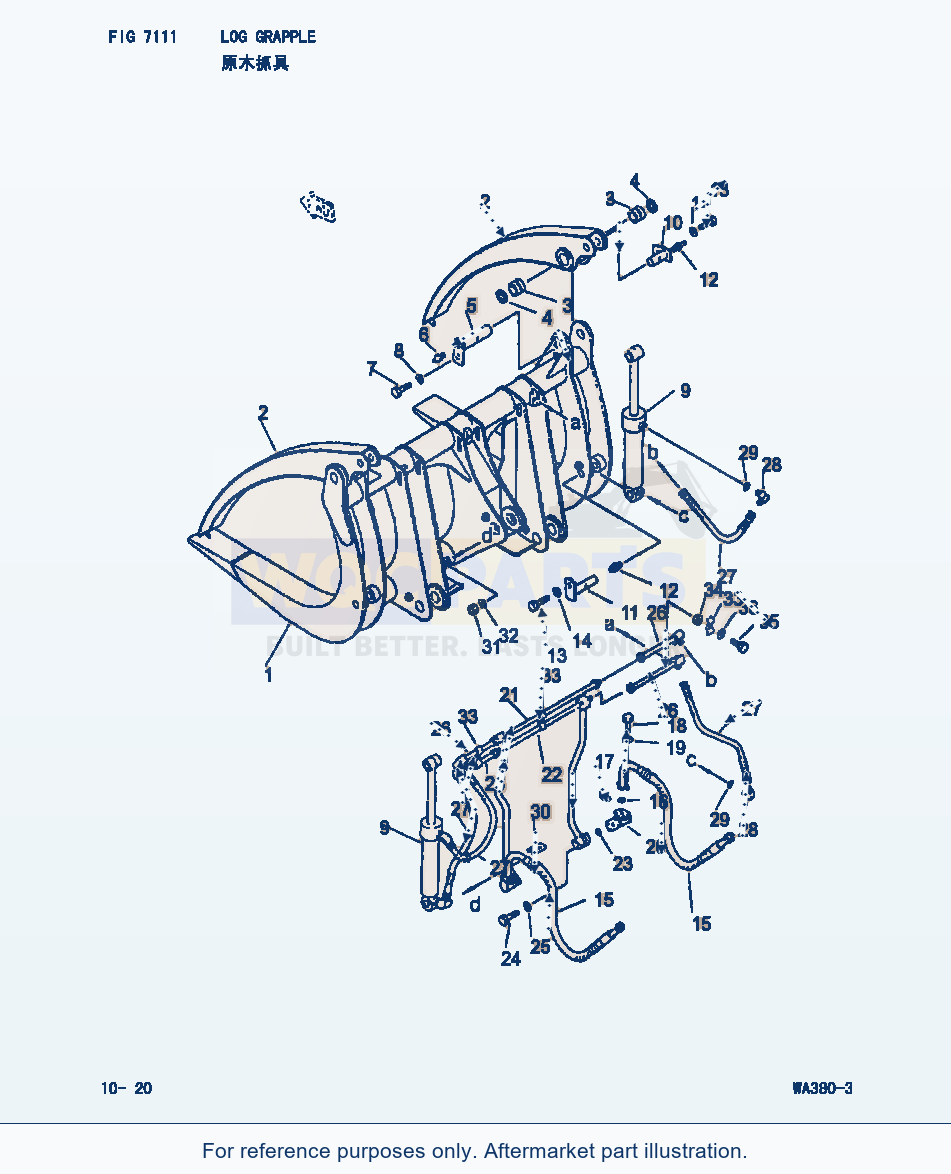 Komatsu WA380-3 Log Grapple (|000267) parts diagram