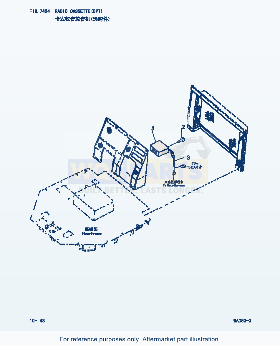 Komatsu WA380-3 Radio Cassette(Opt) (|000281) parts diagram