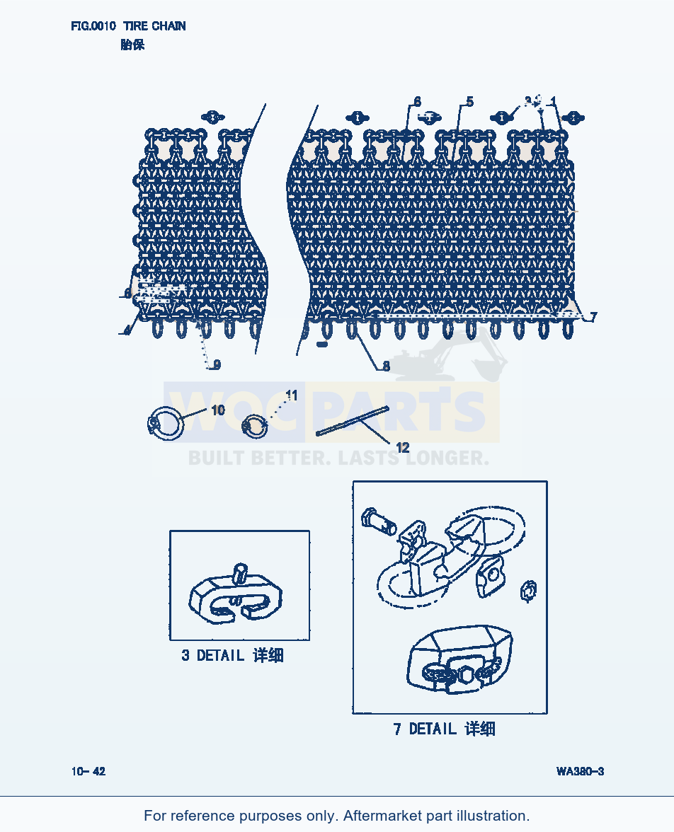Komatsu WA380-3 Tire Chain (|000278) parts diagram