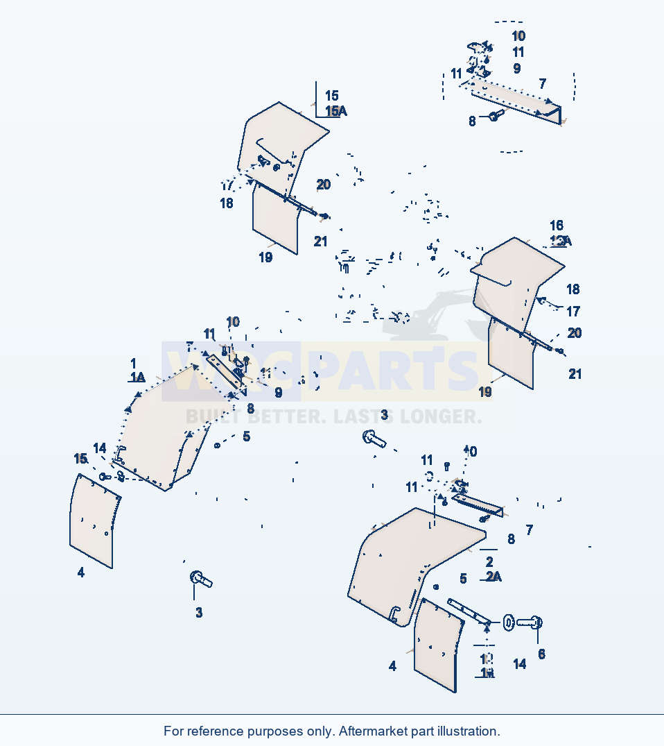 Komatsu WA380-3 Fender parts diagram