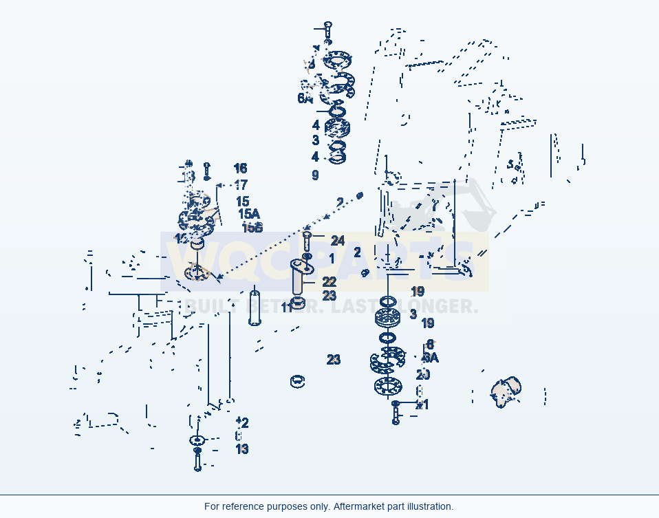 Komatsu WA380-3 Hinge parts diagram