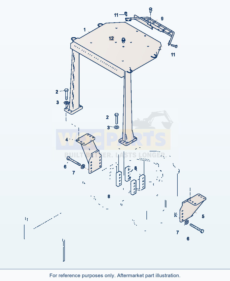 Komatsu WA380-3 Ladder — R.O.P.S. Canopy parts diagram