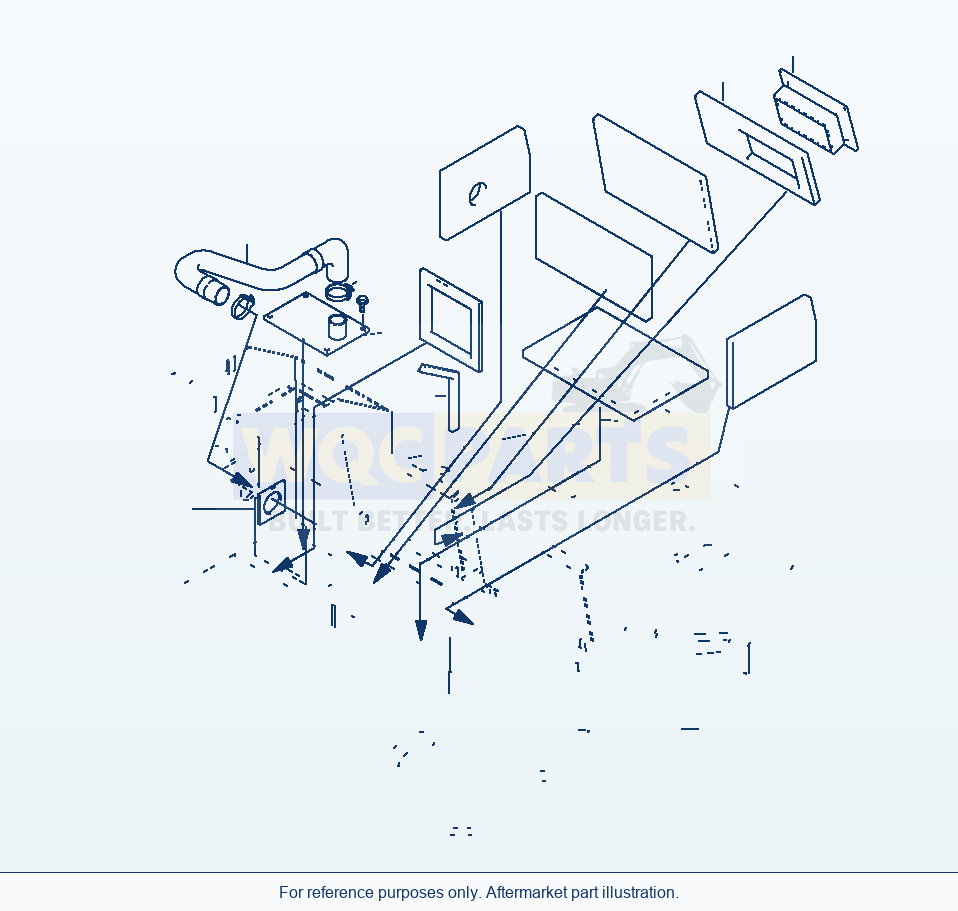 Komatsu WA380-3 Air Conditioner, Attaching parts diagram