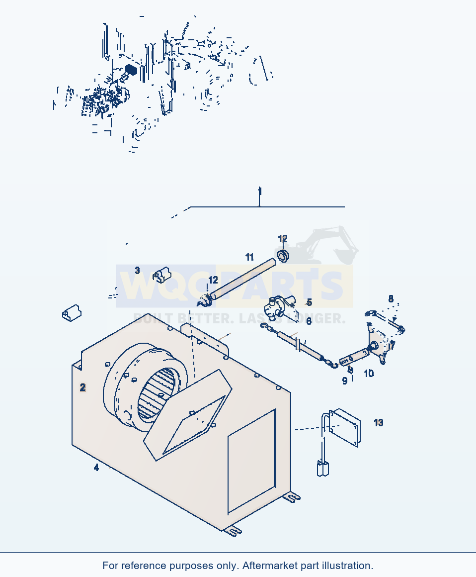 Komatsu WA380-3 Heater parts diagram