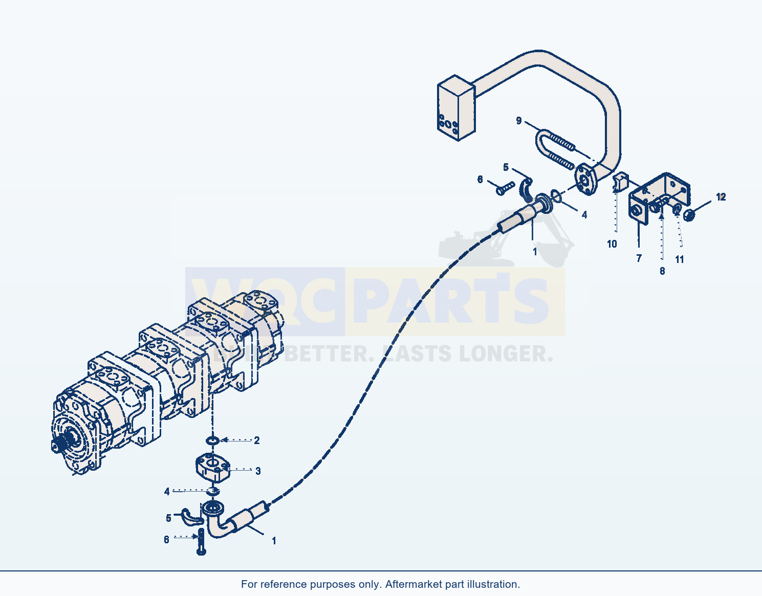 Komatsu WA380-3 Pressure Pipings To Control Valve (Gj2K3494) parts diagram