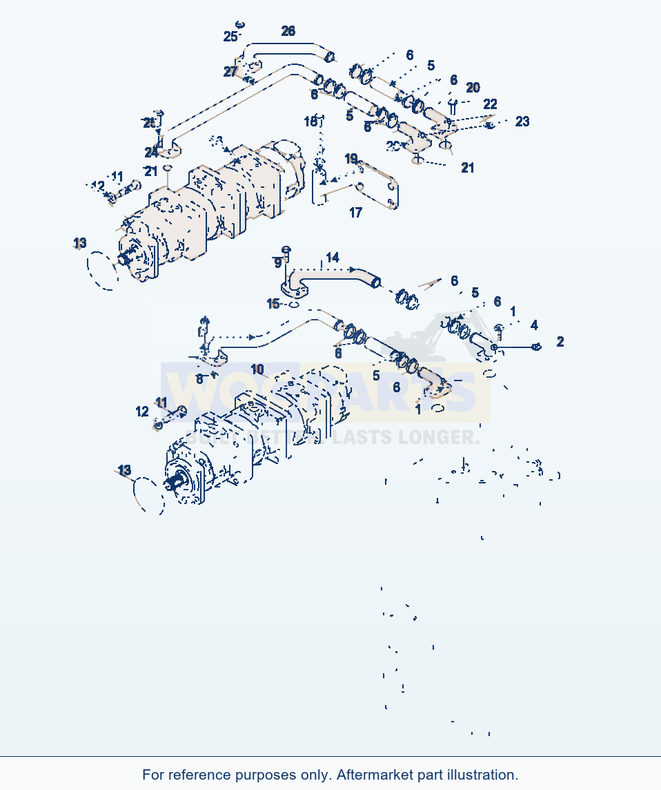 Komatsu WA380-3 Pumps For Hydraulic System parts diagram