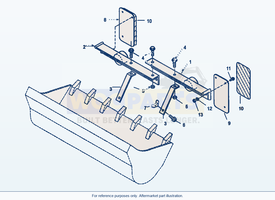 Komatsu WA380-3 Ripper Tooth Wear Plate And Marker Light parts diagram