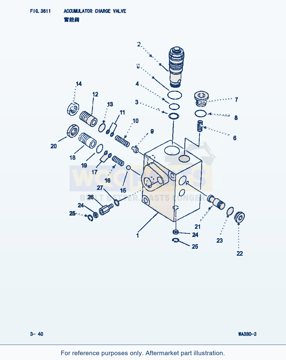 Komatsu WA380-3 Accumulator Charge Valve (|000156) parts diagram