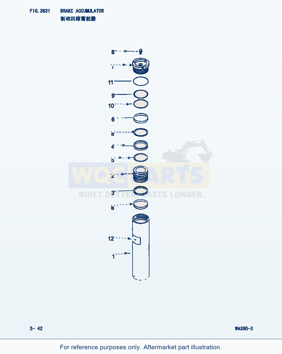 Komatsu WA380-3 Brake Accumulator (|000157) parts diagram