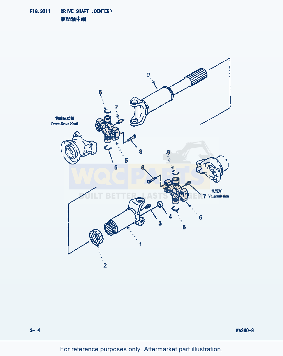 Komatsu WA380-3 Drive Shaft (Center) (|000136) parts diagram