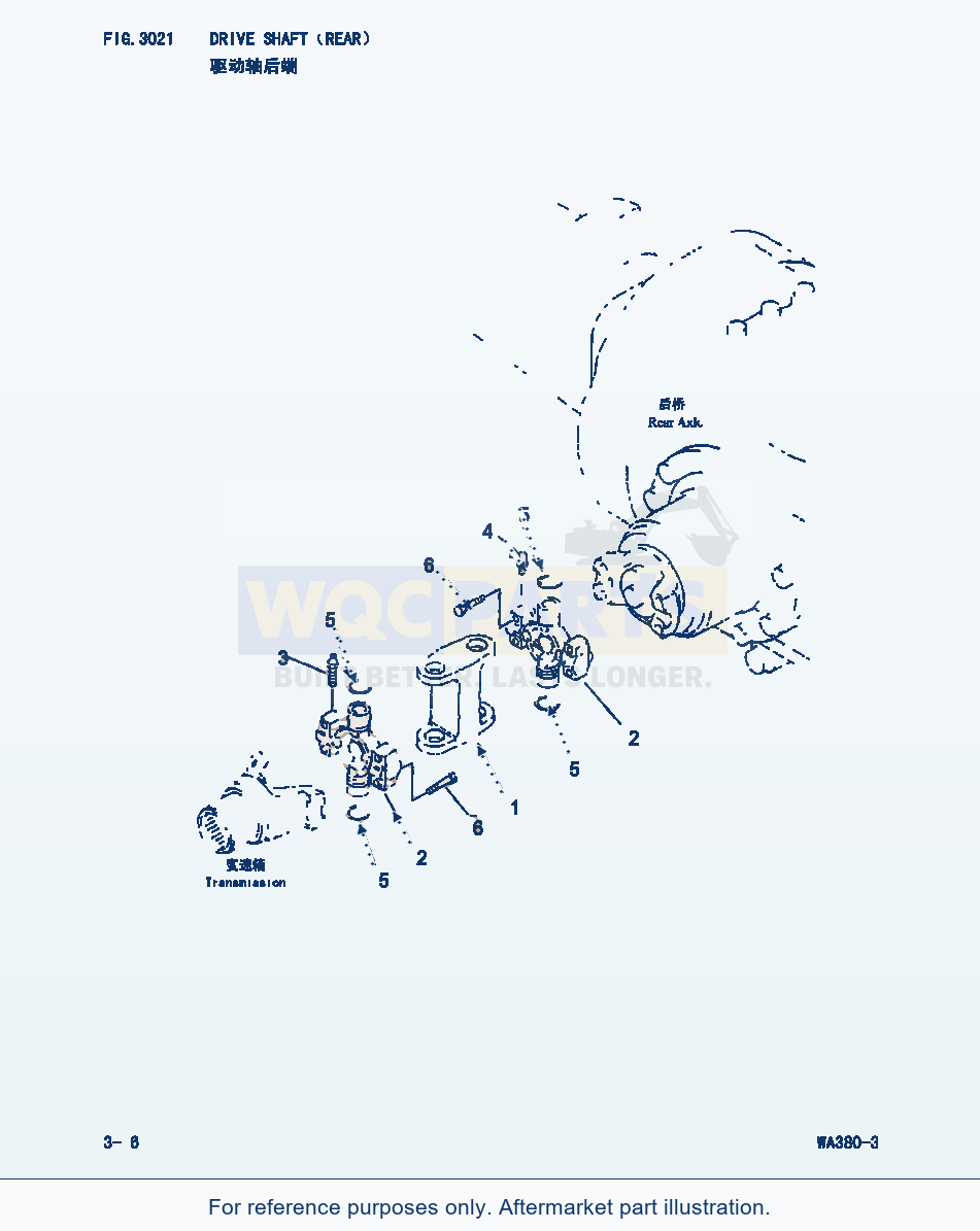 Komatsu WA380-3 Drive Shaft (Rear) (|000137) parts diagram