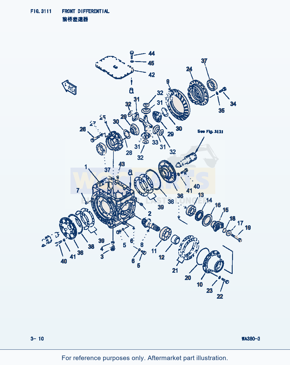 Komatsu WA380-3 Front Differential (|000139) parts diagram