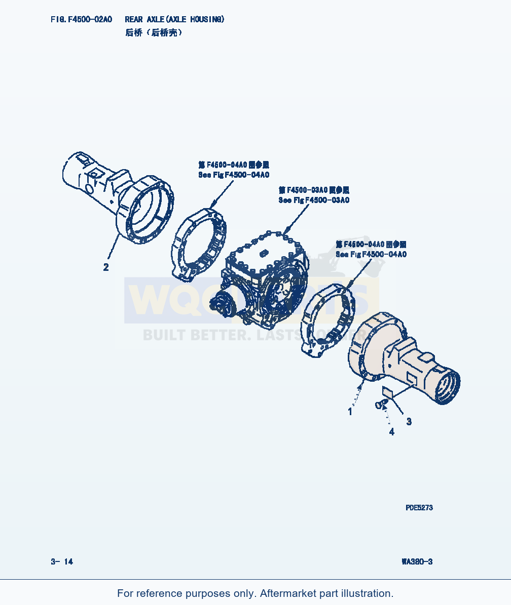 Komatsu WA380-3 Rear Axle(Axle Housing) (|000141) parts diagram