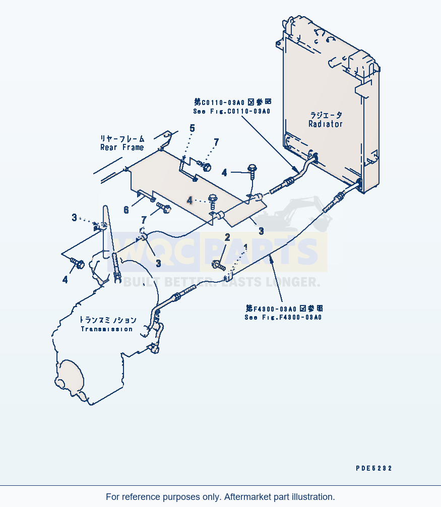 Komatsu WA380-3 Cooling Line (Transmission Piping And Mounting) parts diagram