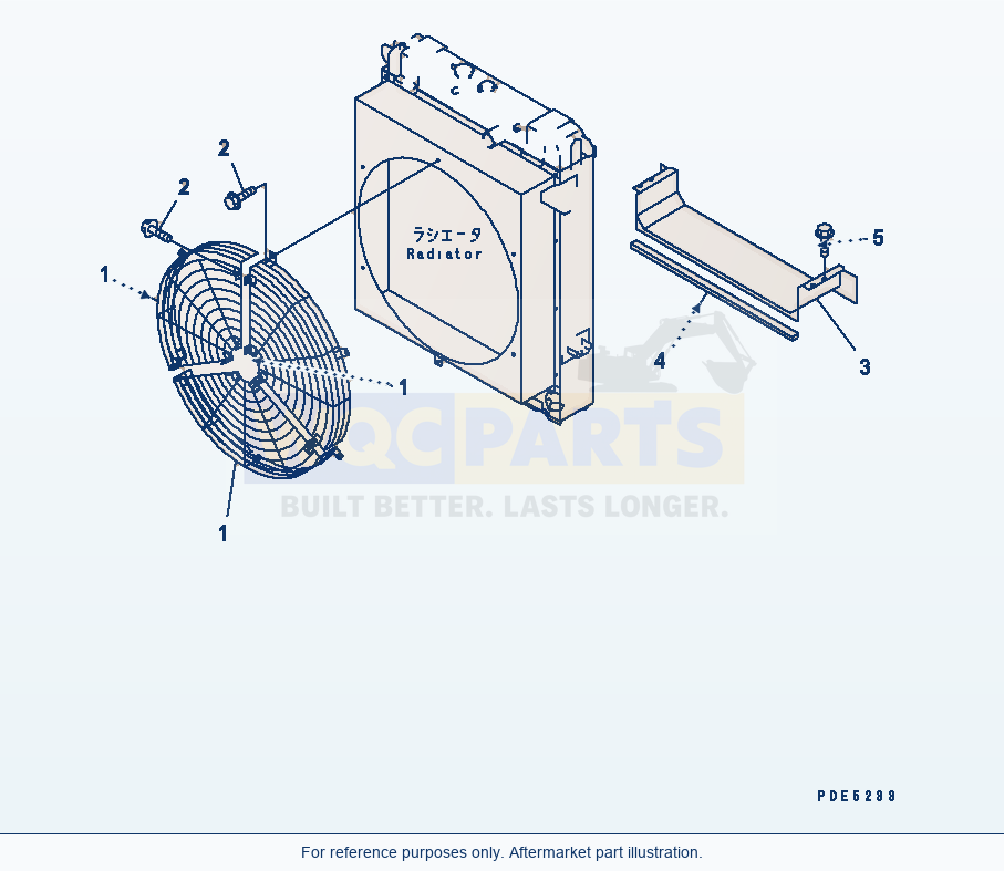 Komatsu WA380-3 Radiator Fan Guard And Seal parts diagram