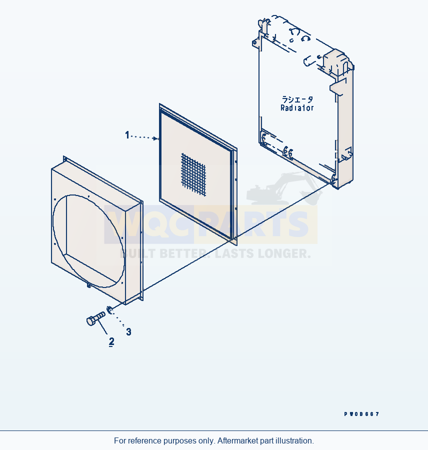 Komatsu WA380-3 Radiator (Sandy Dusty Protection Grid)(#54101-) parts diagram
