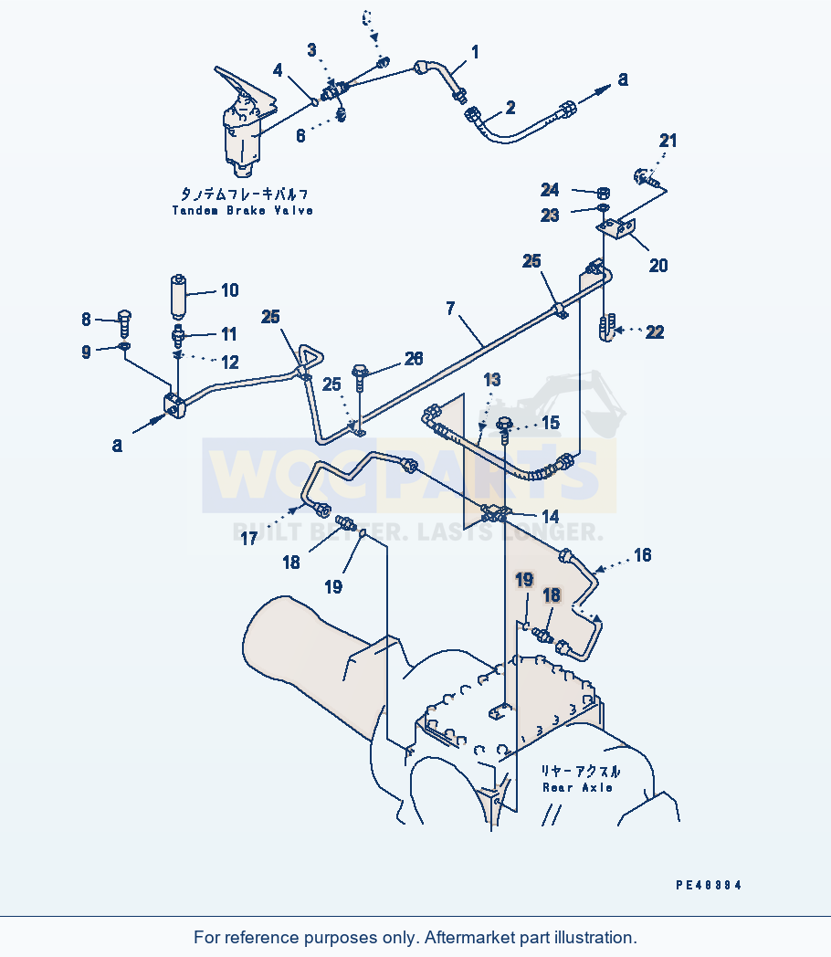 Komatsu WA380-3 Brake Oil Piping (Rear Brake Line)(#50001-) parts diagram