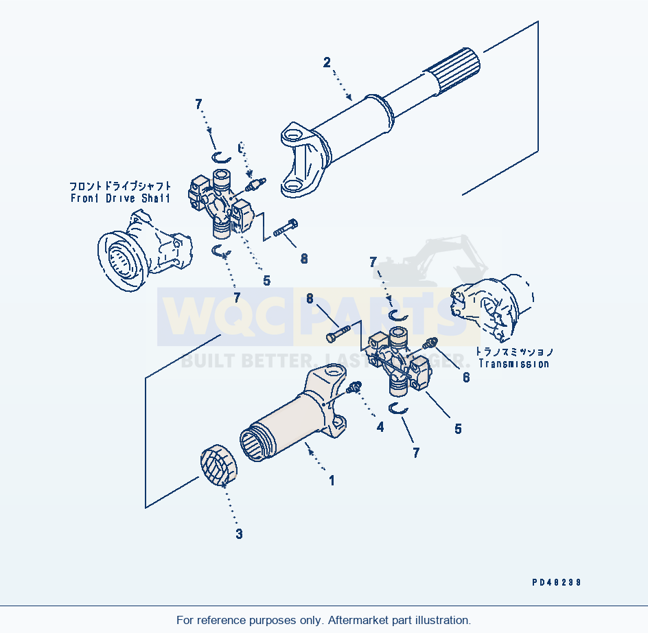 Komatsu WA380-3 Drive Shaft (Center)(#50001-) parts diagram