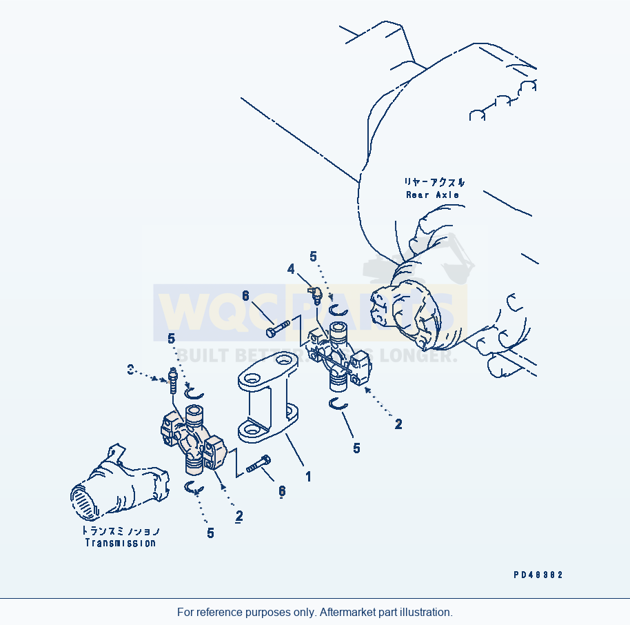 Komatsu WA380-3 Drive Shaft (Rear)(#50001-) parts diagram