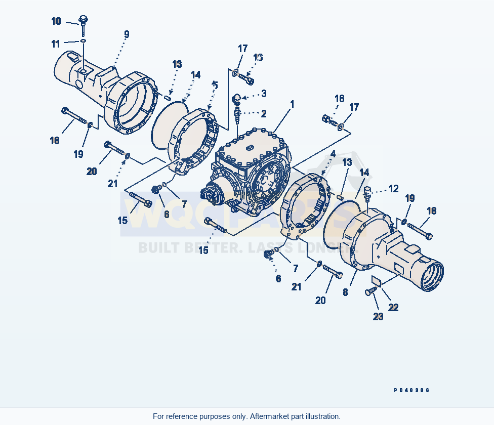 Komatsu WA380-3 Rear Axle Housing(#50001-) parts diagram