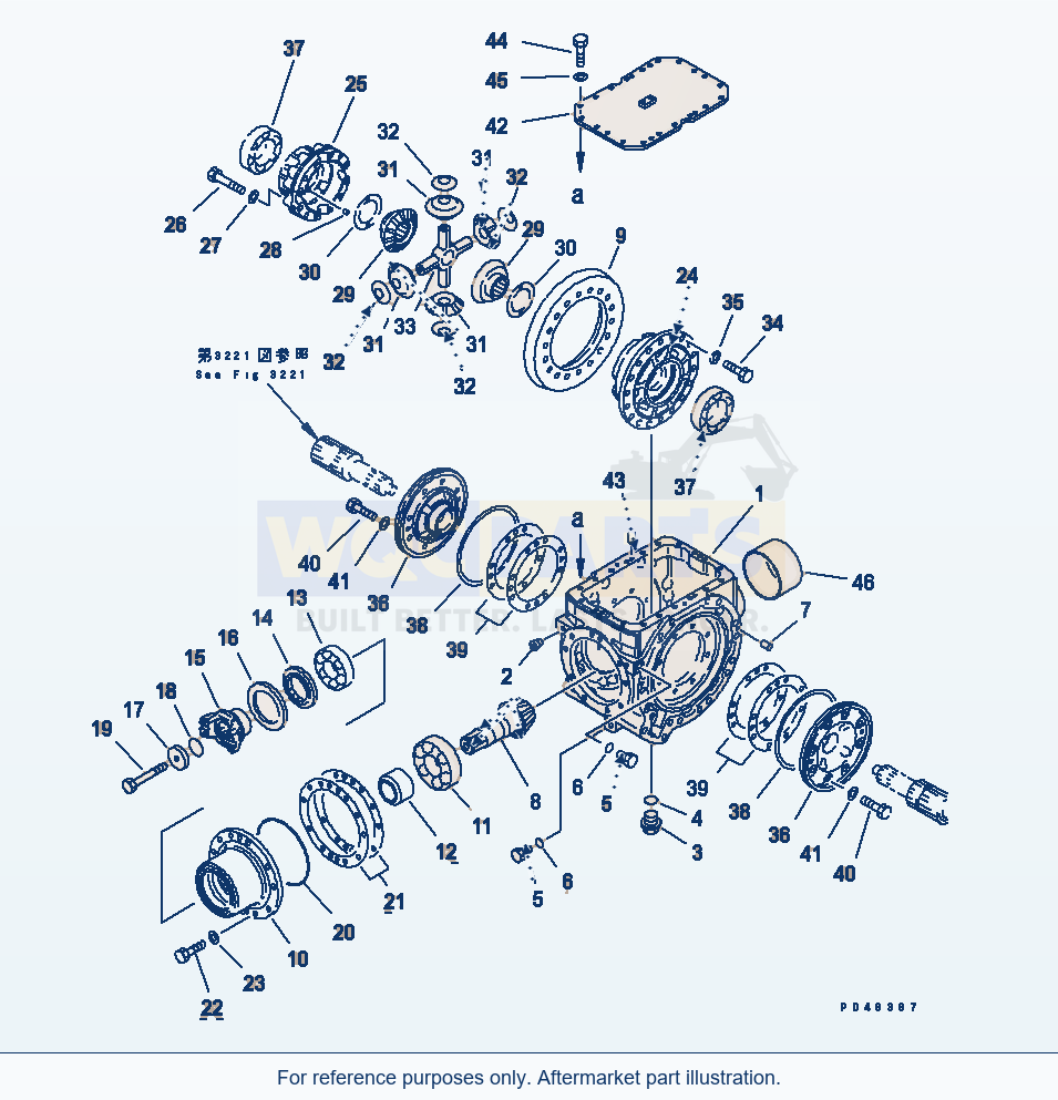 Komatsu WA380-3 Rear Differential(#50001-) parts diagram