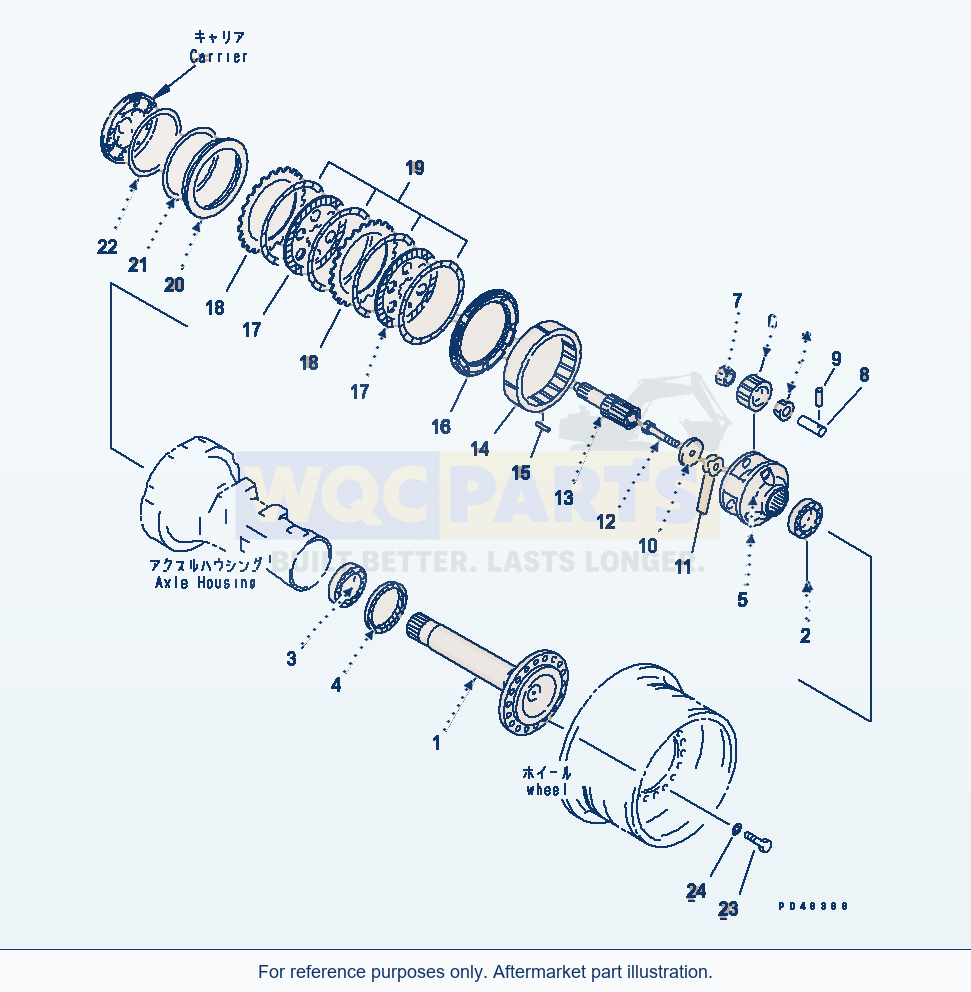 Komatsu WA380-3 Rear Wheel Brake And Final Drive(#50001-) parts diagram