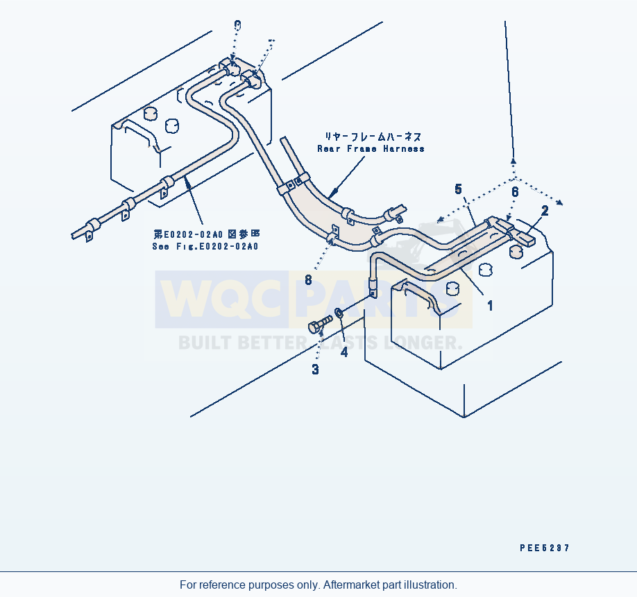 Komatsu WA380-3 Battery Box (Battery Wiring) parts diagram