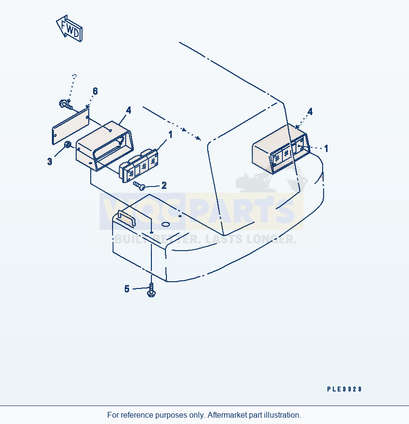 Komatsu WA380-3 Battery Box (Rear Combination Lamp) parts diagram
