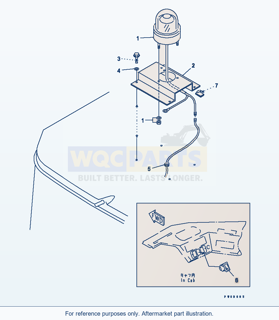 Komatsu WA380-3 Beacon Lamp parts diagram