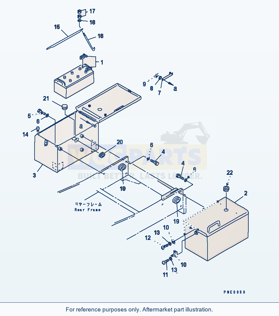 Komatsu WA380-3 Battery And Battery Box(#50001-) parts diagram
