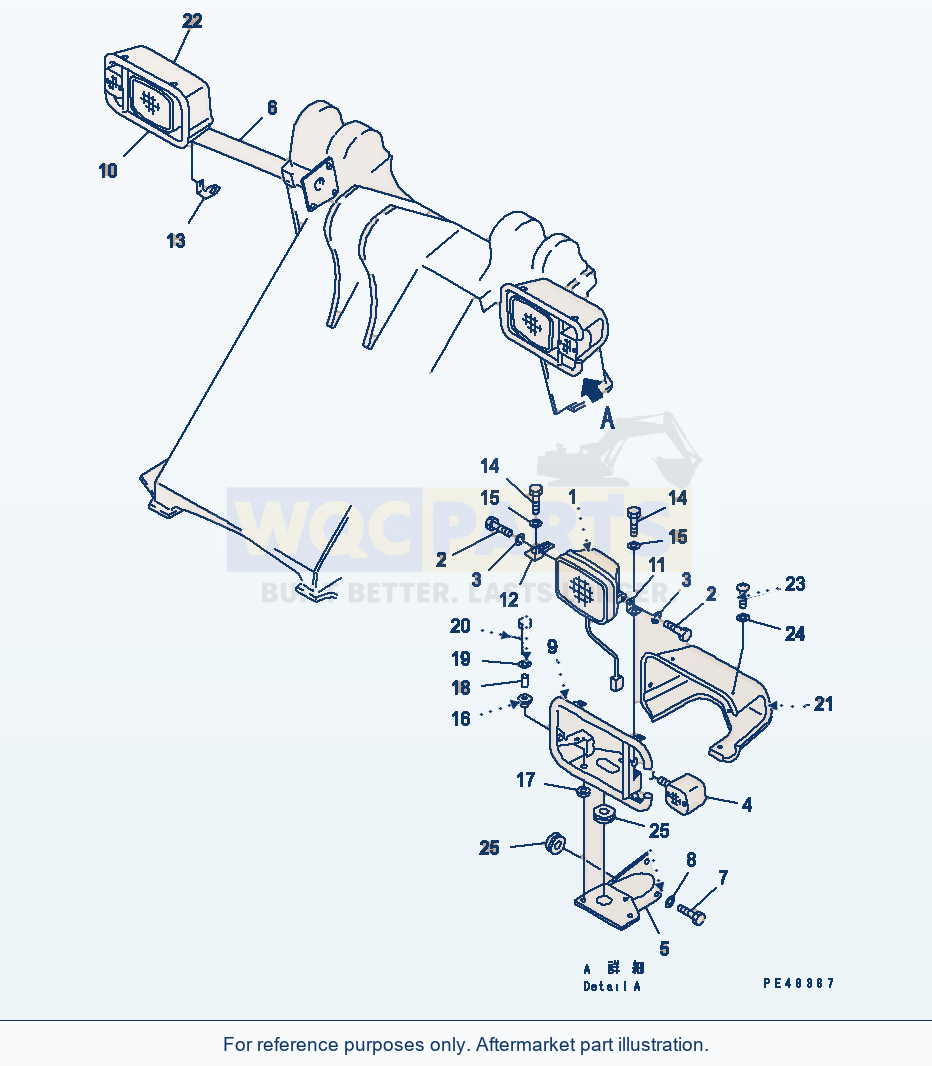 Komatsu WA380-3 Electrical System (Front Lamp)(#50001-) parts diagram