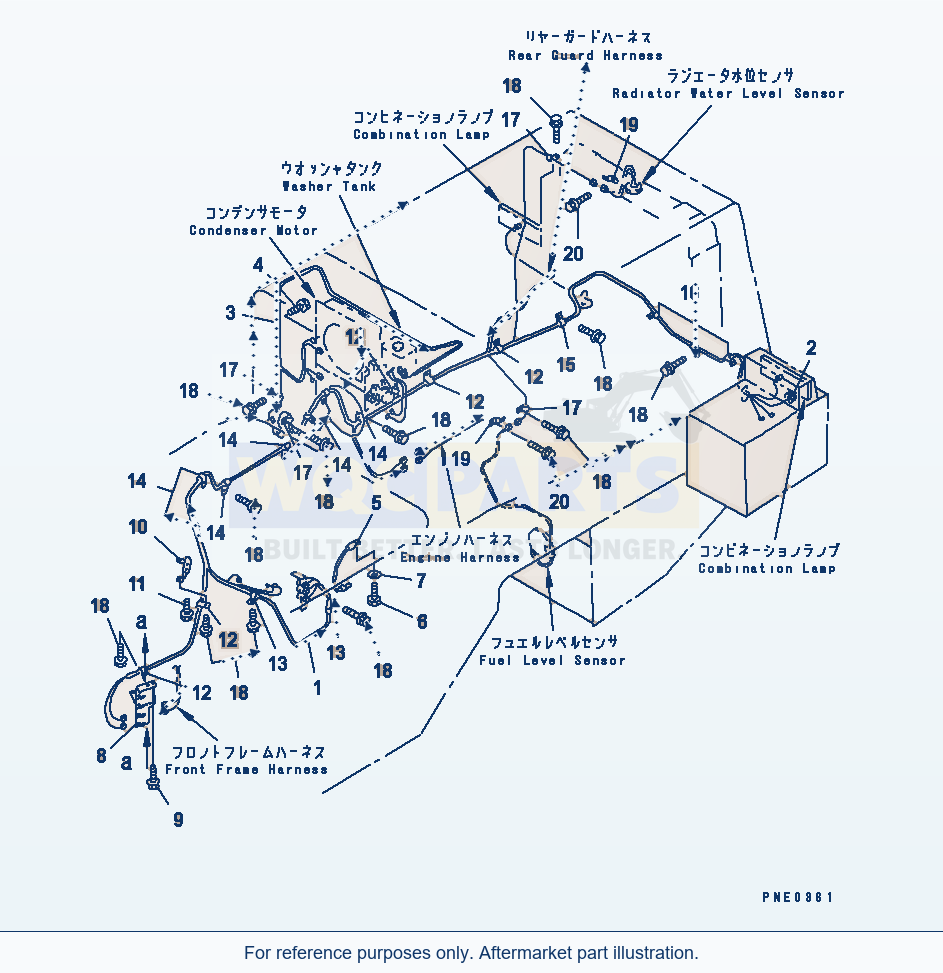 Komatsu WA380-3 Electrical System (Rear Frame Line)(#50001-) parts diagram