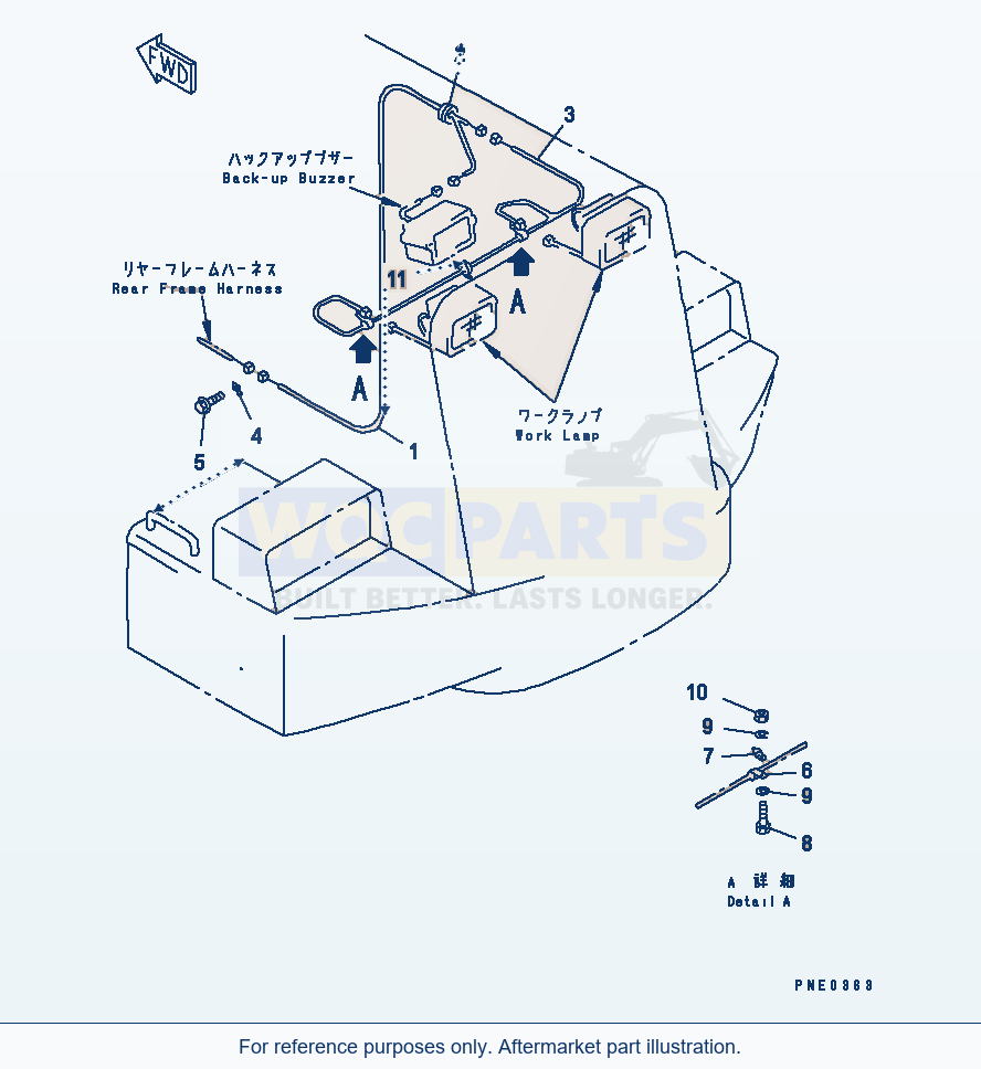 Komatsu WA380-3 Electrical System (Rear Guard Line)(#50001-) parts diagram