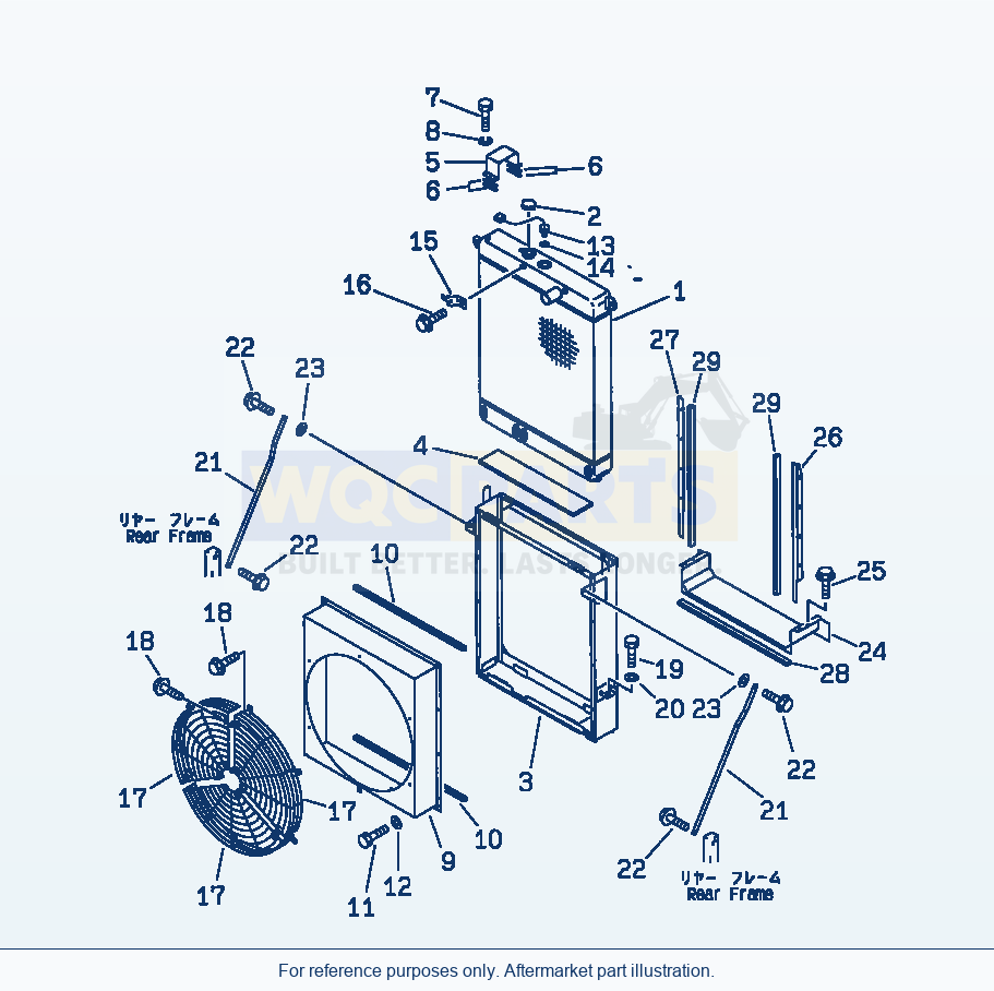 Komatsu WA380-3 Radiator(#50001-) parts diagram