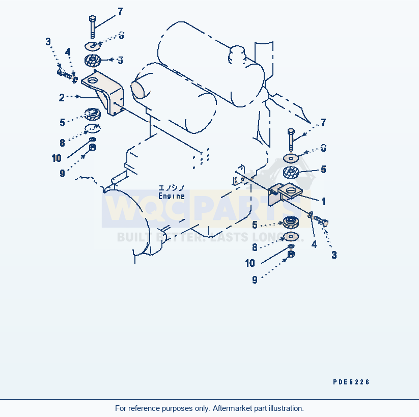 Komatsu WA380-3 Engine Mounting parts diagram