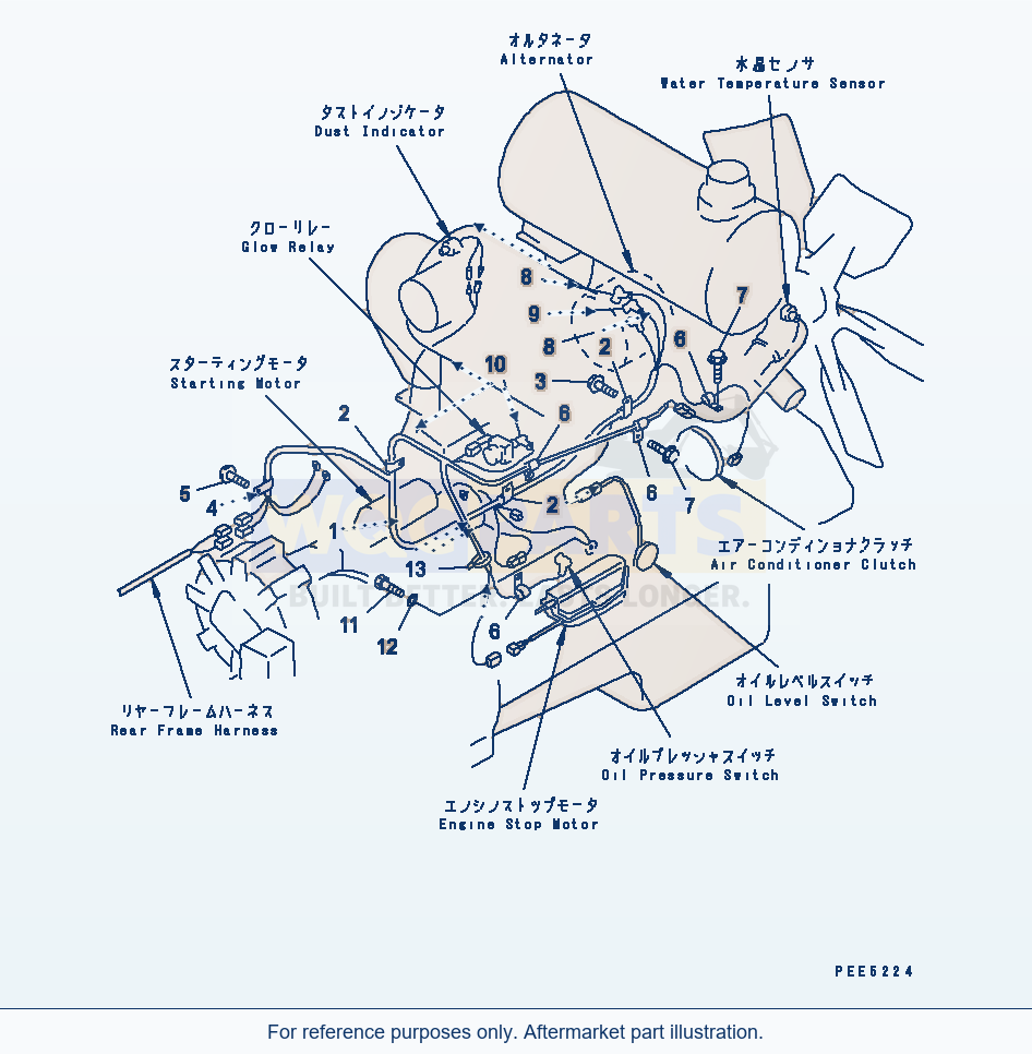 Komatsu WA380-3 Engine Parts (Engine Harness) parts diagram