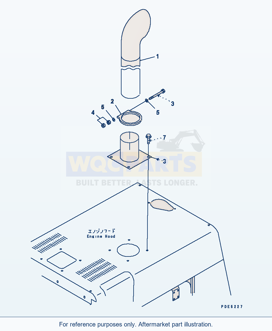 Komatsu WA380-3 Exhaust Pipe(#53001-53999) parts diagram