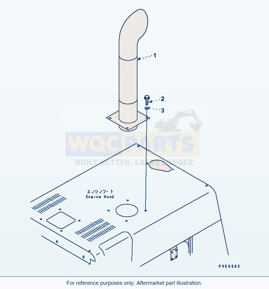 Komatsu WA380-3 Exhaust Pipe(#54001-) parts diagram