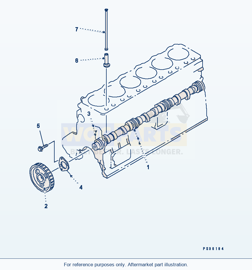 Komatsu WA380-3 Camshaft And Tappet Serial 53001-UP parts diagram