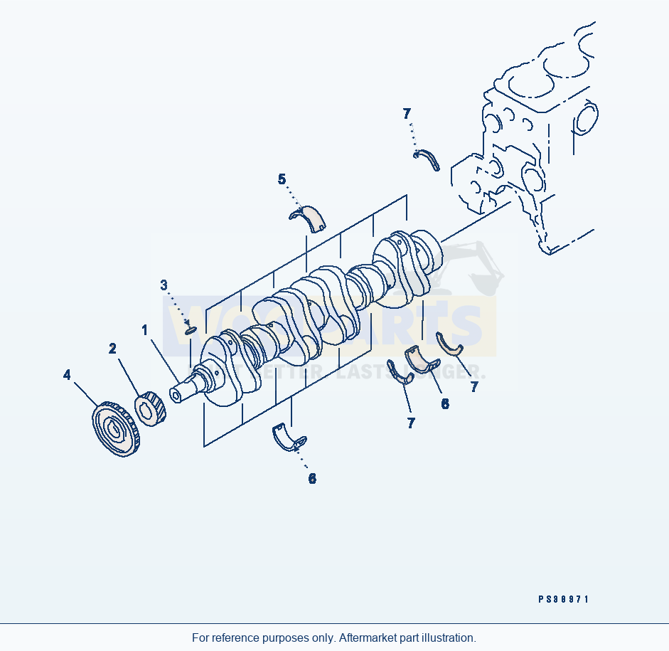 Komatsu WA380-3 Crankshaft(#10001-15613) Serial 53001-UP parts diagram